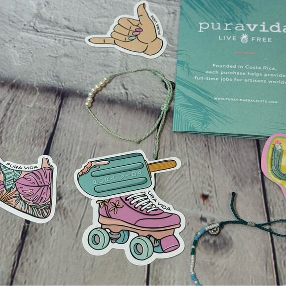 Posh Peanut Set of 2 Beaded Bracelets and Stickers - Picture 3 of 3